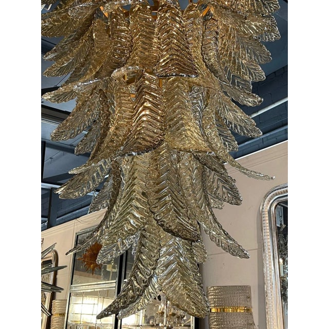 Modern Waterfall Murano Glass Chandelier With "Fume " Colored Glass For Sale - Image 4 of 8
