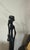 Wood Vintage Ebony Heavy Wood African "Thinkers" Stick Figures Sculptures Lot of 3 For Sale - Image 7 of 11