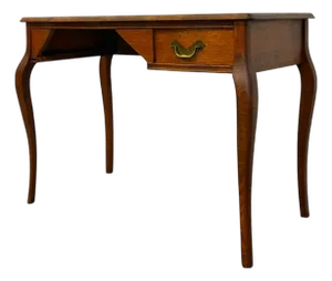Antique Tiger Oak Writing Desk With Cabriole Legs – John Stengel & Co.