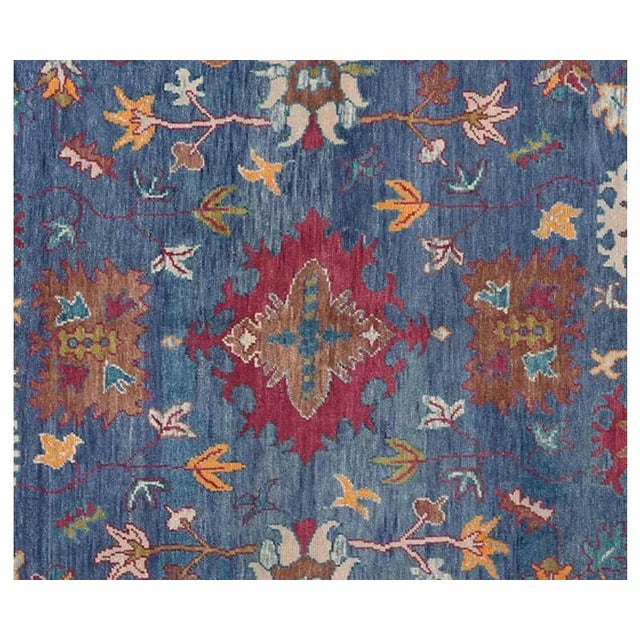 2010s Handwoven Turkish Oushak Area Rug 9'5" X 12'10" For Sale - Image 5 of 6
