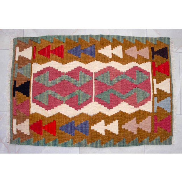 1990s Turkish Rug Hand-Woven Kilim Rug - 2'4" X 3'5" For Sale - Image 6 of 10