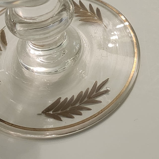 Mid-Century Modern 1960s 24k Gold Encrusted Crystal Classic Wine Glasses - Set of 4 For Sale - Image 3 of 16