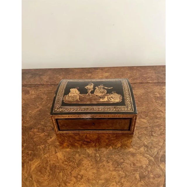 Victorian Walnut Marquetry Inlaid Box, 1850s For Sale - Image 10 of 10