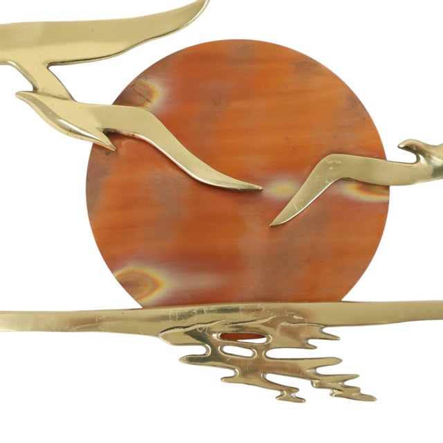 1970s Mid Century Wall Decoration Seagulls Copper Brass Sun Bijan, 1970s For Sale - Image 5 of 18