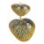 Gorgeous Pair of Tiffin Amber Depression Glass Circa 1950 Leaf Trinket Holders For Sale