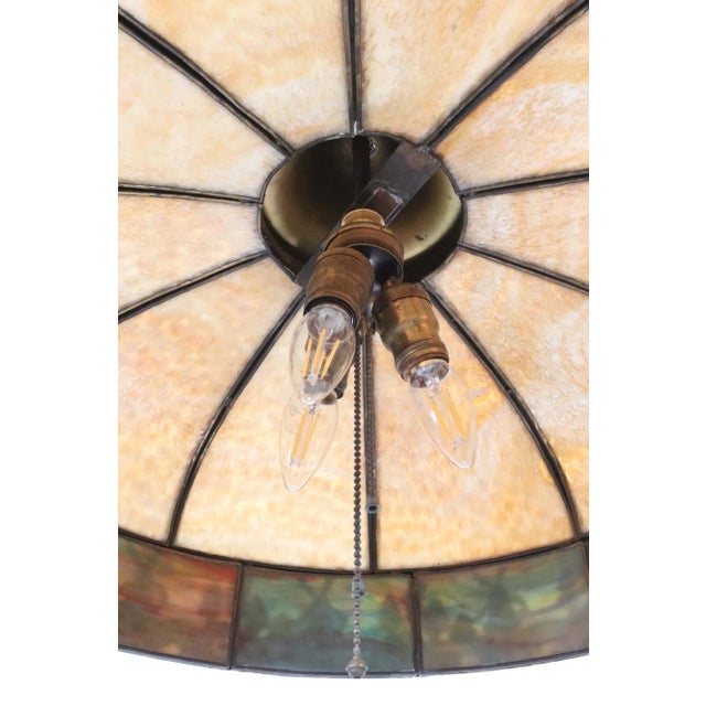 1910s Windmill Caramel Slag Glass Pendant Light For Sale - Image 11 of 12