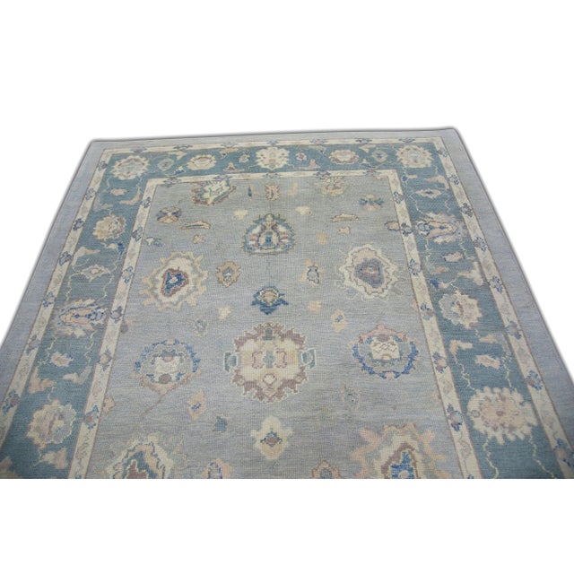 Modern Turkish Oushak Rug 6'6" x 8'8" For Sale - Image 4 of 7