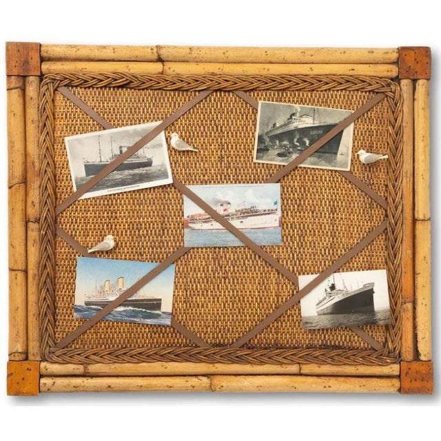 Traditional Rattan & Bamboo Bulletin Board For Sale - Image 3 of 4