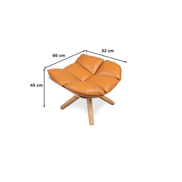 Modern Set of Husk Lounge Chair and Ottoman in Cognac Leather from B&B Italia / C&B Italia For Sale - Image 3 of 17