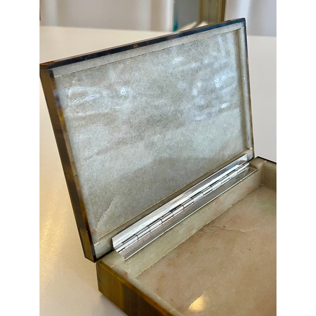 Handcrafted Tigers Eye Box with Sterling Silver Hinge, 1950 For Sale - Image 10 of 13