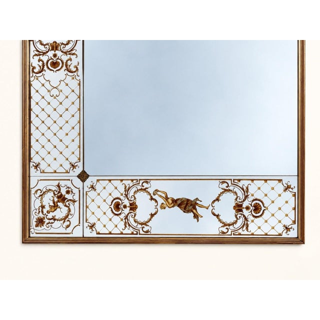 Antique Art Nouveau Style Brasserie Mirror in Gilded Wood, 1890s For Sale - Image 4 of 5