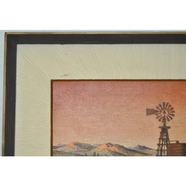 Forrest Hibbits "California Country Farm" Oil Painting c.1970 For Sale - Image 4 of 8