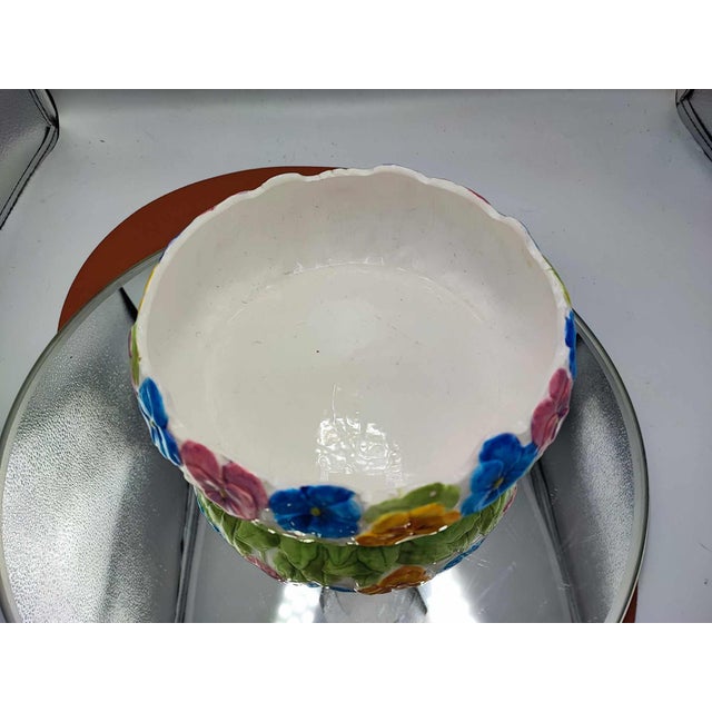 Art Deco Flower Plate with Pansies, 1930s For Sale - Image 3 of 6