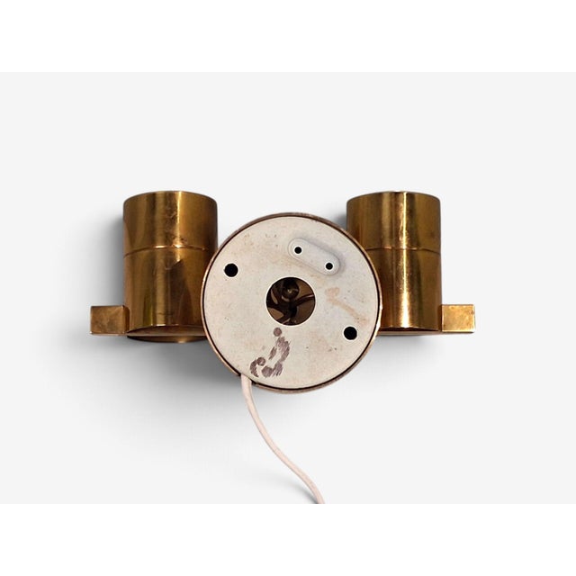 Hans-Agne Jakobsson, Double Arm Wall Sconce, Brass, Sweden, 1960s For Sale - Image 11 of 11