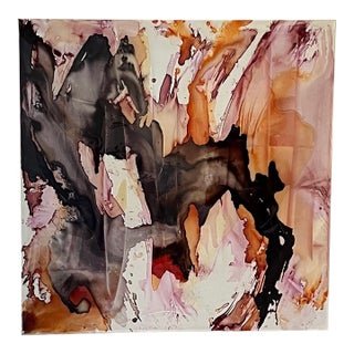 Original Abstract Watercolor Painting by French Artist Laure Marnas 100cm X 100cm $3,000 For Sale