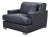 Ralph Lauren Navy Leather Pryce Club Chair With Steel Feet For Sale