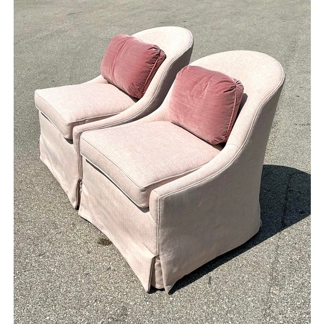 Vintage Lee Industries Blush Pink Tub Chairs - Set of 2 For Sale - Image 9 of 14