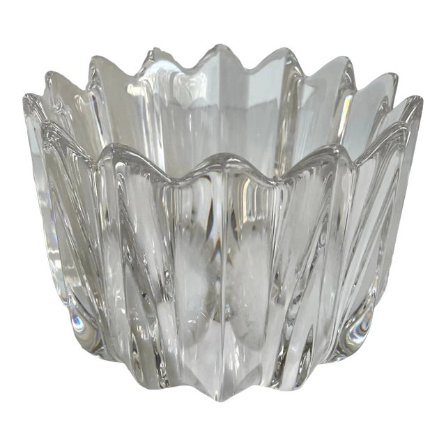 Vintage Orrefors Jan Johansson Crystal "Fleur" Bowl For Sale