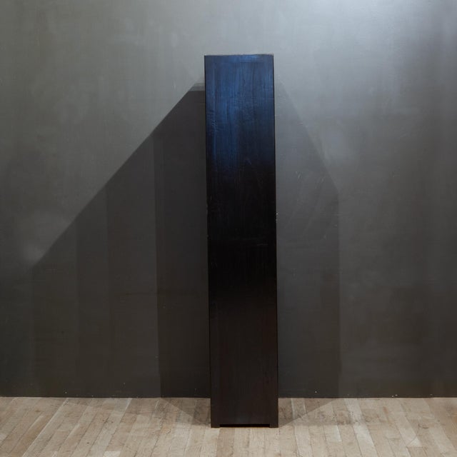 Ebonized Wooden Bookcase With Four Open Shelves For Sale - Image 4 of 6