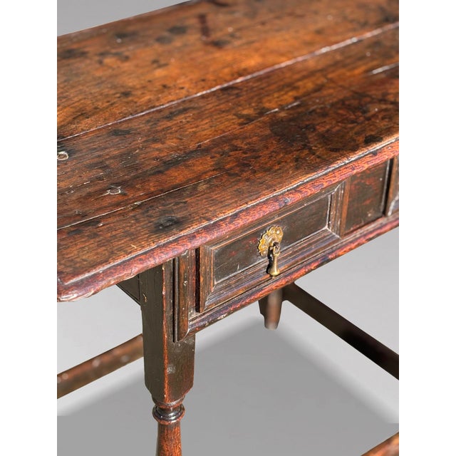 Antique Charles II Oak Lowboy Side Table, 1680 For Sale - Image 6 of 11