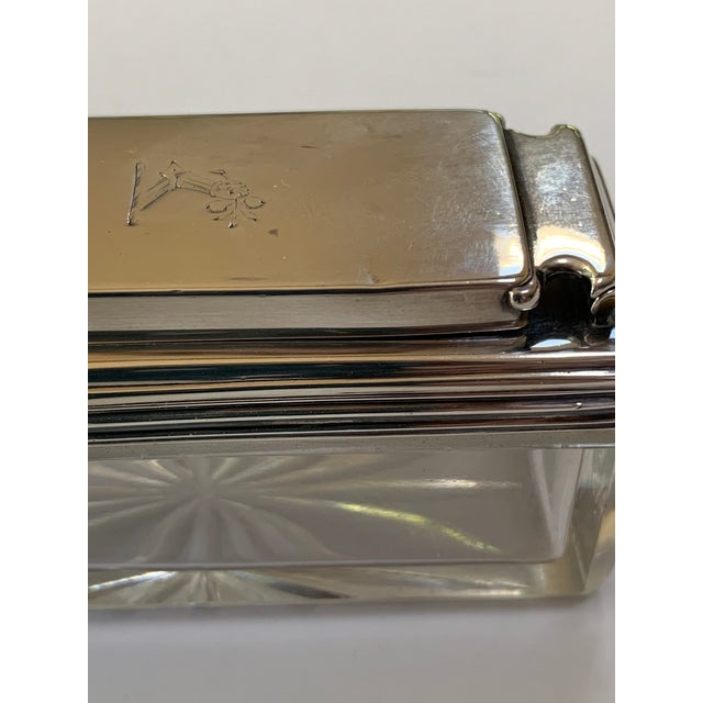 Antique Sterling Silver Cut Crystal Traveling Ink Well For Sale - Image 15 of 15