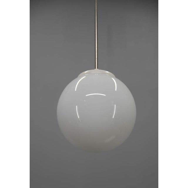 1940s Vintage Opaline Glass Globe Pendant Light, 1940s For Sale - Image 5 of 11