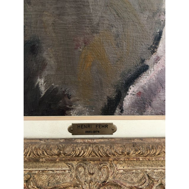 Henri Fehr, Jeune fille au rouge à lèvres, Oil on Canvas, Framed For Sale - Image 12 of 13