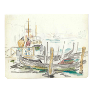Grace Spongberg Gondola Dock by St Marks Square Venice Italy