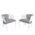 Pair of White Lacquer Cane Barrel Chairs For Sale