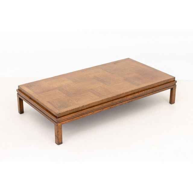 Modern Oak Parquetry Coffee Table For Sale In New York - Image 6 of 7