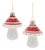 Glittered Glass Mushroom Ornament (Set of 6) For Sale