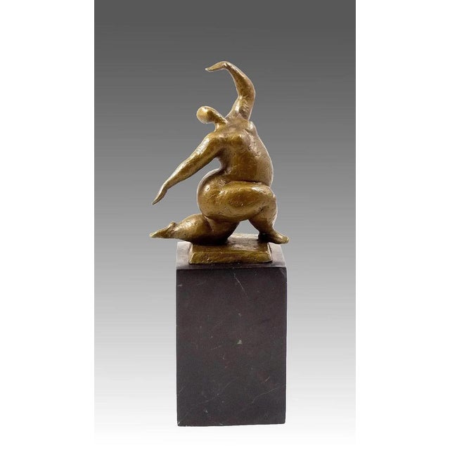 Squatting Nude Dancer Sculpture, Bronze For Sale - Image 3 of 8