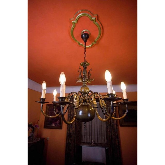 Vintage Dutch Chandelier with Fish For Sale - Image 6 of 8