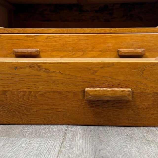 Antique Early 20th Century English Golden Oak Chest of Drawers For Sale - Image 11 of 12