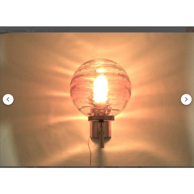 Mid-Century Modern Mid-Century Modern Art Deco Style Sconces in Brass and Murano Glass, 1980s, Set of 2 For Sale - Image 3 of 12