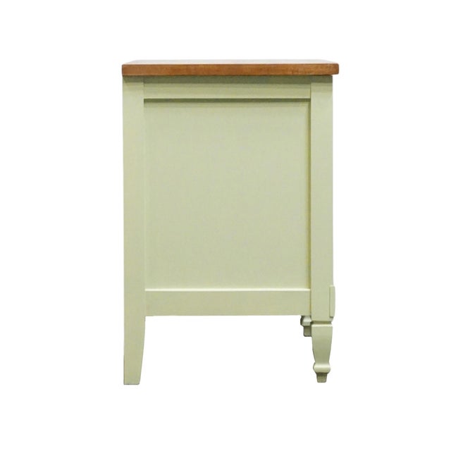 Bassett Furniture Ticino Collection Cream Painted 24" Nightstand W. Solid Cherry Top 238-96-270 For Sale - Image 10 of 10