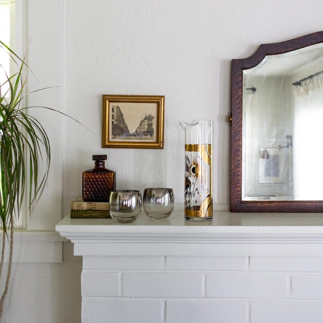 Fred Press Gold Trojan Horse Glass Cocktail Pitcher and Stirring Stick For Sale - Image 12 of 14