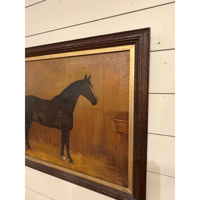 English 19th Century Equestrian Oil on Canvas For Sale - Image 3 of 8