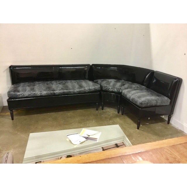 Leathercraft Embossed Alligator Print Sectional Sofa ...