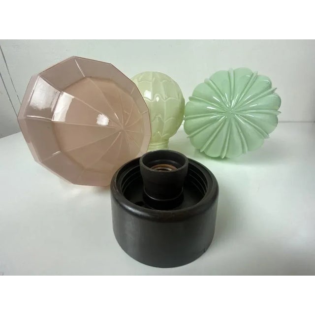 Art Deco Ceiling Lamps from Thabur, 1920s, Set of 3 For Sale - Image 12 of 15