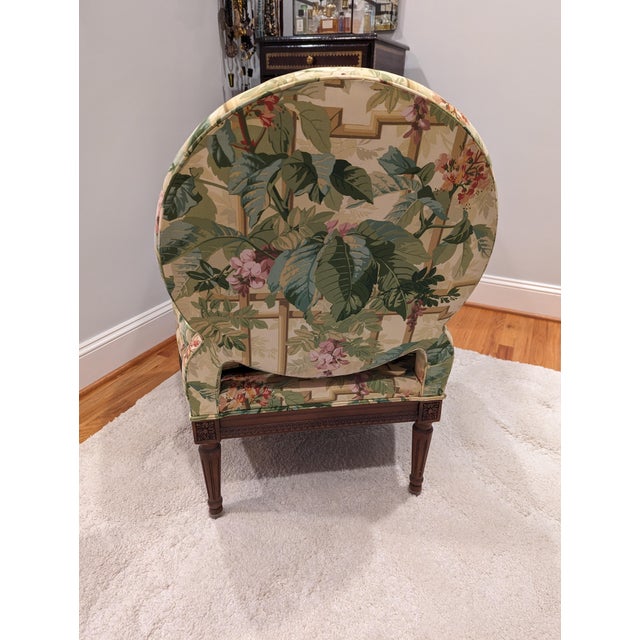 French 1990s Baker Furniture Louis XVI Style Slipper Chair For Sale - Image 3 of 11