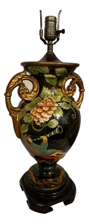 Vintage Coastal Musical Monkey Urn Table Lamp