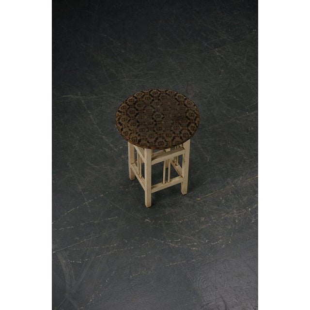 Textile Secessionist Stool, Austria, 1910s For Sale - Image 7 of 13
