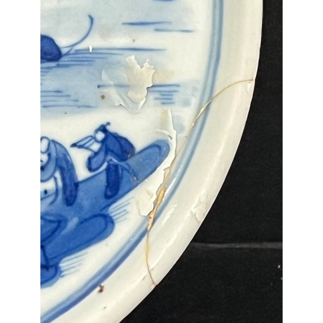 Blue Chinse Art Porcelain Blue and White Plate For Sale - Image 8 of 11