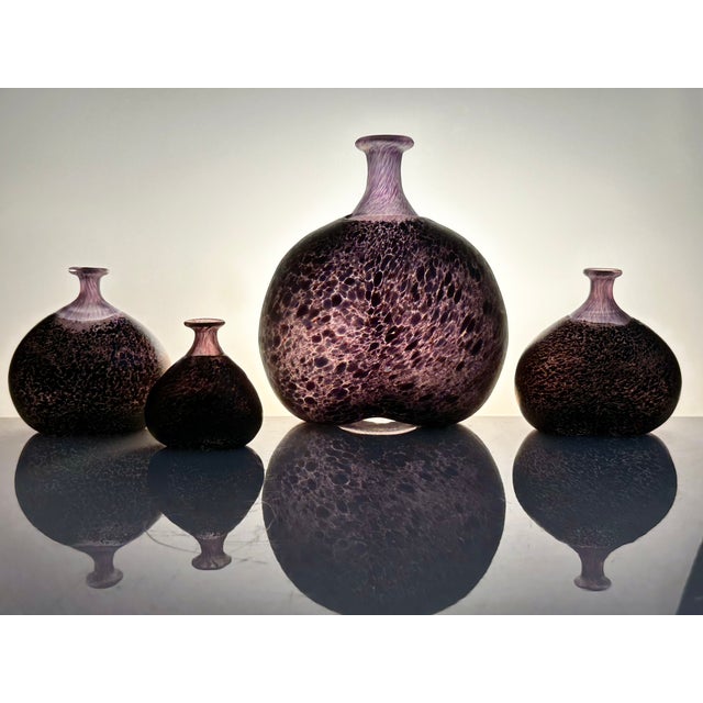 Glass Art Vases by Bertil Vallien for Kosta Boda, Sweden, 1980s, Set of 4 For Sale - Image 18 of 18
