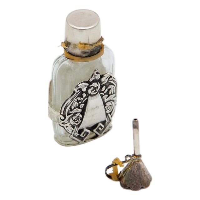 Silver Coated Glass Perfume Bottle For Sale