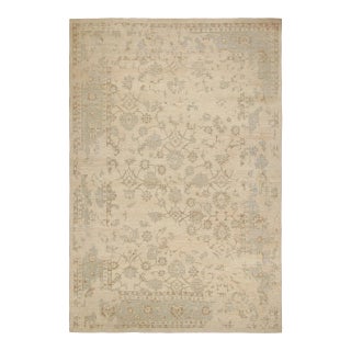 Rug & Kilim’s Oushak Style Oversized Rug in Beige/Brown, With Floral Patterns For Sale