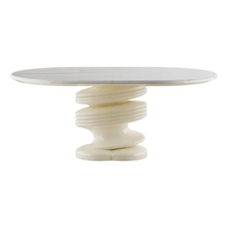 Muller Dining Table in White by HOMMÉS Studio For Sale