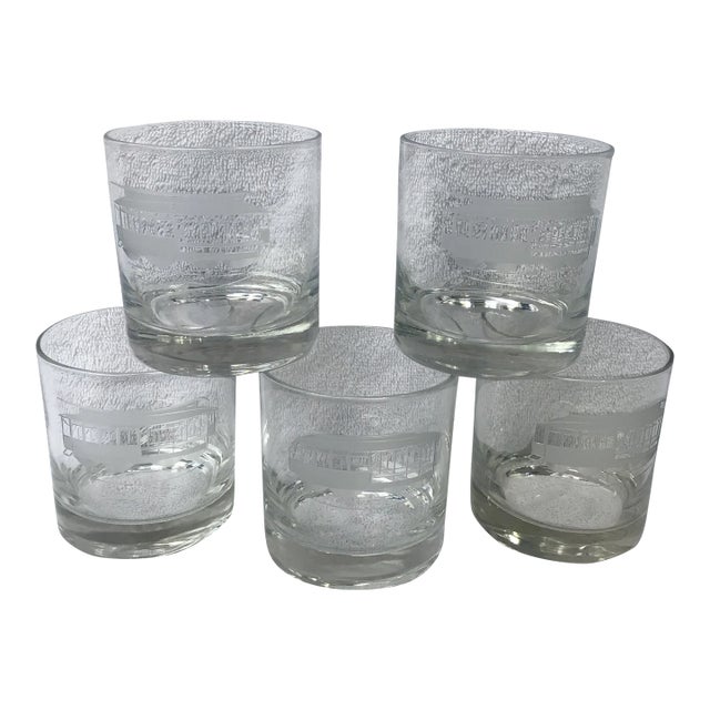 San Francisco Trolley Car Scotch/Whiskey Gasses-Set of 5 For Sale
