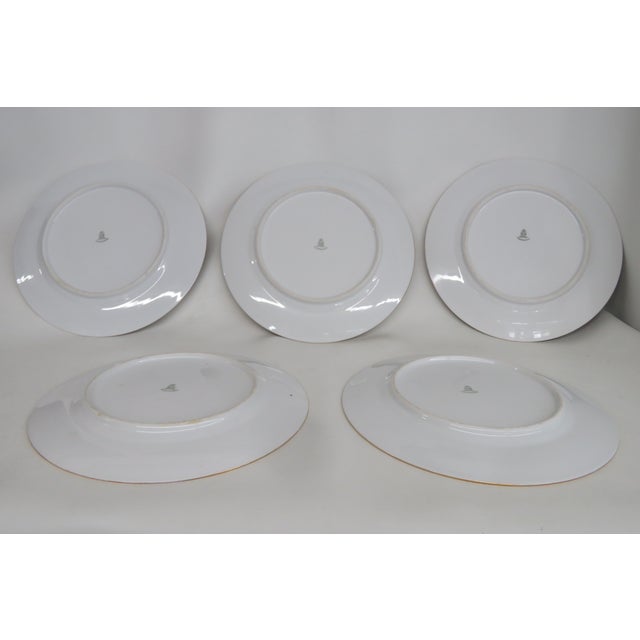 Ceramic Early 20th Century Heinrich and Co Selb Bavaria Porcelain 22k Filigree Set of 5 Plates 4802b For Sale - Image 7 of 17